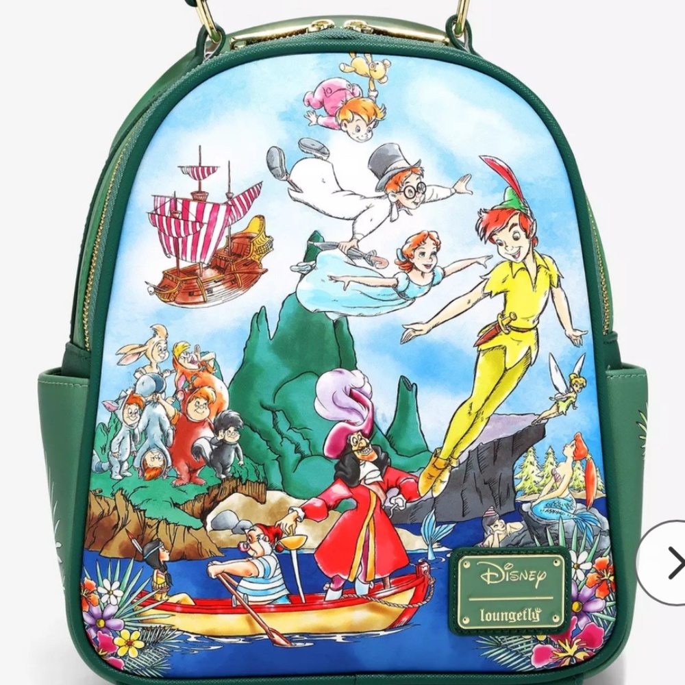 Loungefly Peter Pan Cast Painting Mini Backpack Neverland Lost Boys Wendy